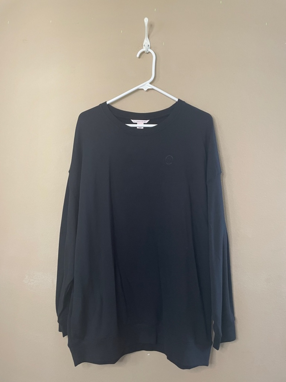 PINK Victoria's Secret Black Crewneck Sweatshirt SZ XL - Picture 3 of 6